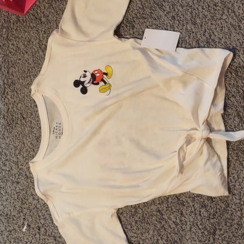 Mickey Mouse tie knot shirt